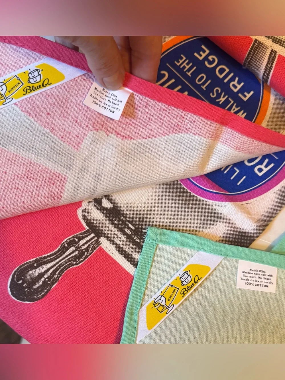 2 NWT Blue Q Dish Towels Fun Funny Cute